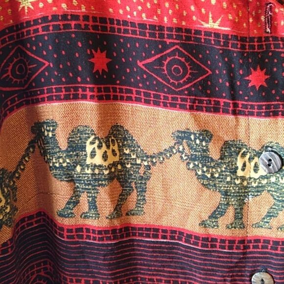 S.L. Fashions Women's Red and Brown Camels Sun & Stars Tunic Women's 14 - Picture 3 of 8